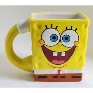 MUG/CUP-SPONGE BOB SQUARE PANTS-Cartoon-Novelty-Bright Yellow-Holds 1.5 Cups